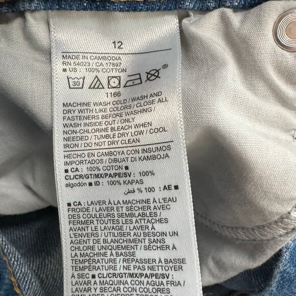 Old Navy Girls High Rise Slouchy Straight Jeans Distressed 100% Cotton Light 12 - Picture 7 of 10